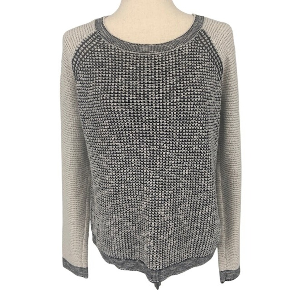 Loft Textured Knit Casual Chic Sweater Large Colorblock Minimalist Pullover